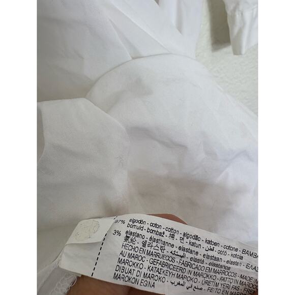 Zara White Long Poplin Midi Dress Size Small Cotton Lagenlook Quiet Luxury - Picture 6 of 15